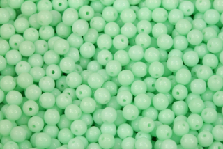Mačkané korálky kuličky 4 mm, 40 ks/16 cm - sytá aqua, modrozelený tyrkys (mintová)