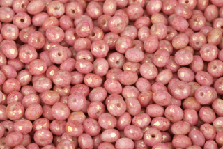 Broušené korálky slavík 3x5 mm, 50 ks/16 cm - červená terakota na křídě