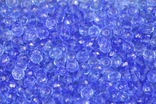Broušené korálky slavík 3x5 mm, 50 ks/16 cm - transparentní safírově modrá