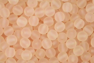 Mačkané korálky kuličky 6 mm, 27 ks/16 cm - matná transparentní růžová, rozalín