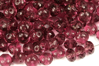 Broušené korálky slavík 5x8 mm, 30 ks/16 cm - transparentní ametystově fialová