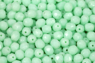 Broušené korálky ohňovky 6 mm, 27 ks/16 cm - sytá aqua, modrozelený tyrkys (mintová)