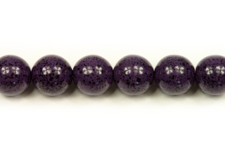 Voskované perle kuličky 10 mm, 18 ks - fialová kropenatá