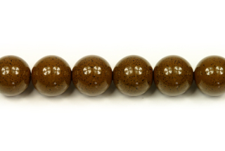 Voskované perle kuličky 10 mm, 18 ks - khaki hnědá kropenatá