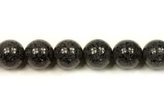 Voskované perle kuličky 10 mm, 18 ks - šedá kropenatá