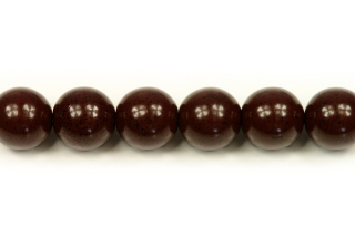 Voskované perle kuličky 10 mm, 18 ks - čokoládově hnědá kropenatá