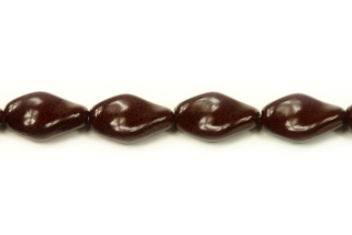 Voskovaná perle vrtule 13x9 mm, 14 ks - čokoládově hnědá kropenatá