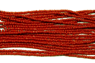 Charlotte beads 13/0, 5 šňůrek (5x25 cm), cca 5,0 g - sytá cihlově oranžovohnědá