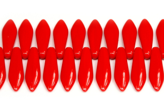 Mačkané jazýčky 5x16 mm, 25 ks - syté korálově červené