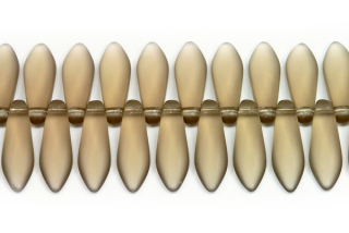 Mačkané jazýčky 5x16 mm, 25 ks - transparentní matný kouřový topaz