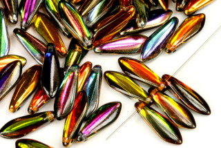 Mačkané jazýčky 5x16 mm, 25 ks - šedo-oranžový Magic