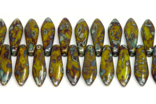 Mačkané jazýčky 5x16 mm, 25 ks - úprava picasso na syté zelené