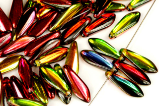 Mačkané jazýčky 5x16 mm, 25 ks - červeno-žlutý Magic