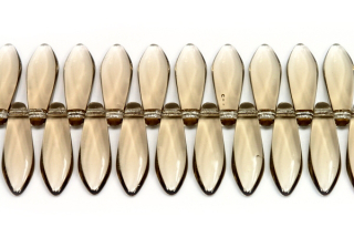 Mačkané jazýčky 5x16 mm, 25 ks - transparentní kouřový topaz