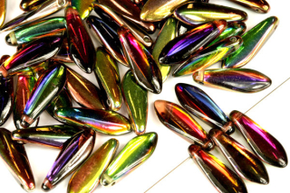 Mačkané jazýčky 5x16 mm, 25 ks - hnědo-žlutý Magic