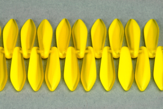 Mačkané jazýčky 5x16 mm, 25 ks - žíhaná žlutá, matná