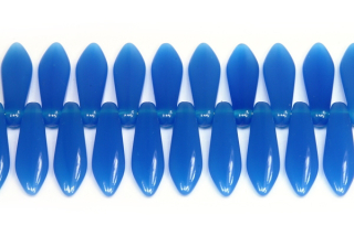 Mačkané jazýčky 5x16 mm, 25 ks - alabastr akvamarín