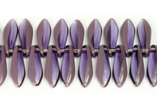 Mačkané jazýčky 5x16 mm, 25 ks - fialové žíhané