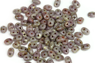 Matubo Superduo™ 2,5x5 mm, bal. 10 g - sytá fialová s picassem