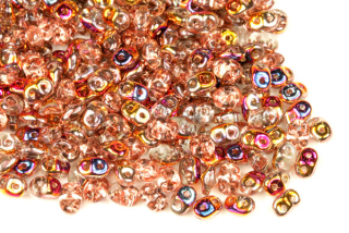 Matubo Superduo™ 2,5x5 mm, bal. 10 g - půlpokov Sliperit na krystalu