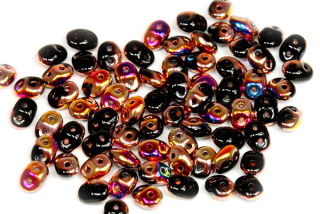 Matubo Superduo™ 2,5x5 mm, bal. 10 g - půlpokov Sliperit na černé