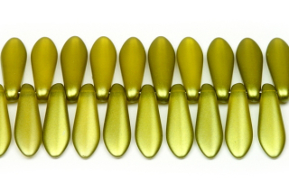 Mačkané jazýčky 5x16 mm, 25 ks - zlatozelené voskované