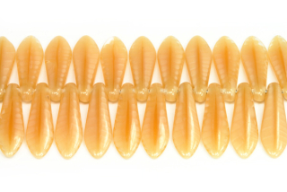 Mačkané jazýčky 5x16 mm, 25 ks - béžové až světle hnědé měsíční sklo