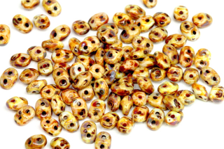 Matubo Superduo™ 2,5x5 mm, bal. 10 g - travertin na křídě