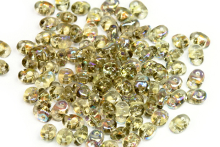 Matubo Superduo™ 2,5x5 mm, bal. 10 g - transp. kouřově šedá, black diamond s AB