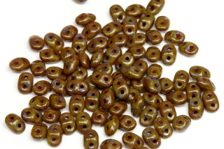 Matubo Superduo™ 2,5x5 mm, bal. 10 g - sytá šedá s travertinem