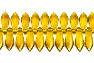 Mačkané jazýčky 5x16 mm, 25 ks - žlutý transp. vosk Golden dust