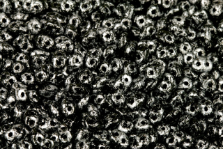 Matubo Superduo™ 2,5x5 mm, bal. 10 g - stříbrný granit na černé