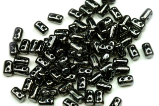 Matubo Rulla™ 3x5 mm, bal. 10 g - sytá černá s listrem, hematitová