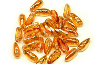 PRECIOSA Chilli™ 4x11 mm, 30 ks - půlpokov Aprikot na krystalu