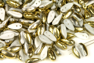 PRECIOSA Chilli™ 4x11 mm, 30 ks - zlatý půlpokov na alabastru