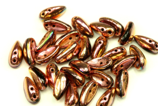 PRECIOSA Chilli™ 4x11 mm, 30 ks - zlatorůžový pokov na černé