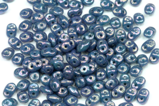 Matubo Superduo™ 2,5x5 mm, bal. 10 g - sytý modrý tyrkys s úpravou Nebula