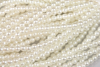 Voskované korálky kuličky 3 mm, 100 ks - bílá