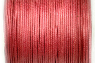 Bavlněná šňůrka voskovaná, tloušťka 1 mm, metráž 1 m - světle červená