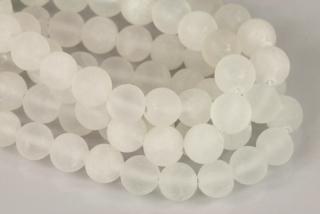 Minerální korálky - kulička 8 mm, 1 ks - matný křišťál