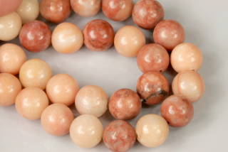 Minerální korálky - kulička 8 mm, 1 ks - růžový avanturín