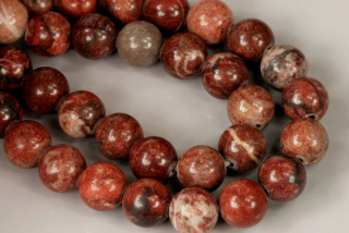 Minerální korálky - kulička 8 mm, 1 ks - jaspis obrázkový