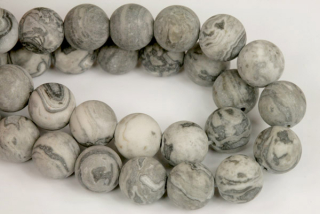 Minerální korálky - kulička 8 mm, 1 ks - jaspis hedvábný matný