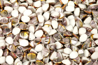 Mačkaná pohanka klasik 5x4 mm, 30 ks - duhový půlpokov na alabastru