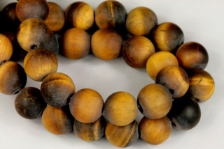 Minerální korálky - kulička 8 mm, 1 ks - tygří oko matné