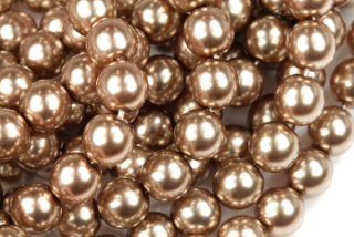Voskované korálky kuličky 8 mm, 20 ks/16 cm - světlá bronz