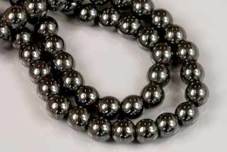 Minerální korálky - kulička 6 mm, 1 ks - hematit