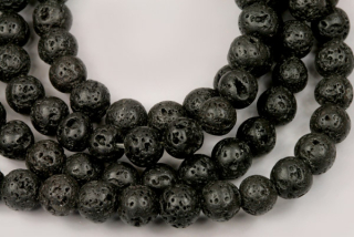 Minerální korálky - kulička 6 mm, 1 ks - láva