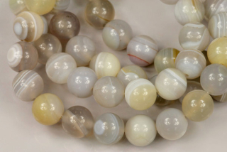 Minerální korálky - kulička 8 mm, 1 ks - achát šedý