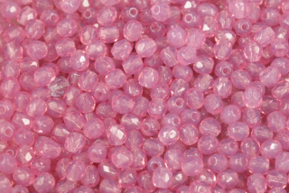 Broušené korálky ohňovky 4 mm, 40 ks/16 cm - fialovorůžový opál